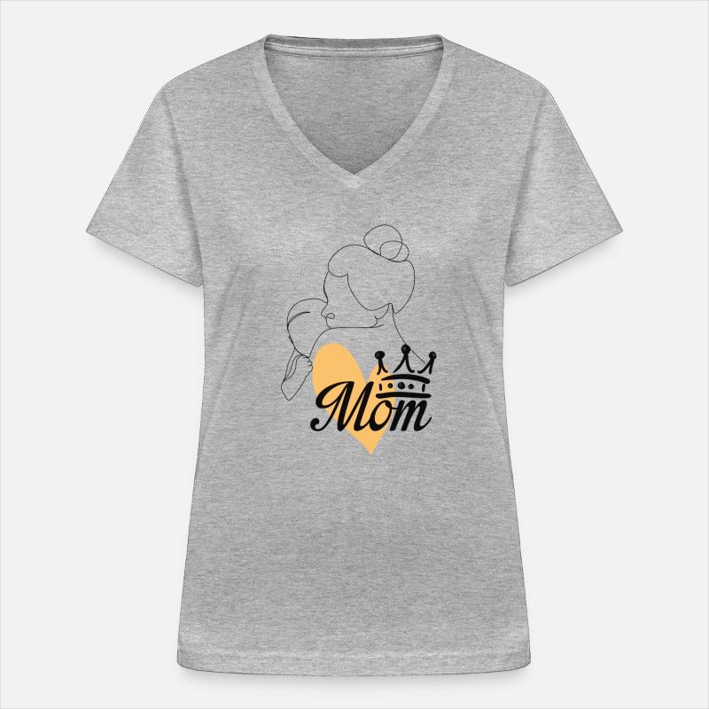 Die Liebe einer Mutter - Frauen-T-Shirt mit V-Ausschnitt - Grau meliert