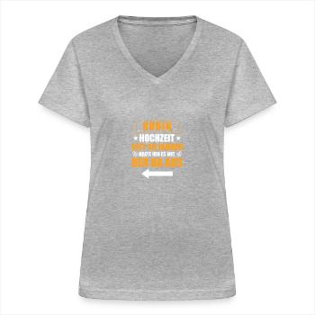 Mit der da 40. Hochzeitstag Rubinhochzeit - Frauen-T-Shirt mit V-Ausschnitt - Grau meliert - Vorne - Lela (165cm)