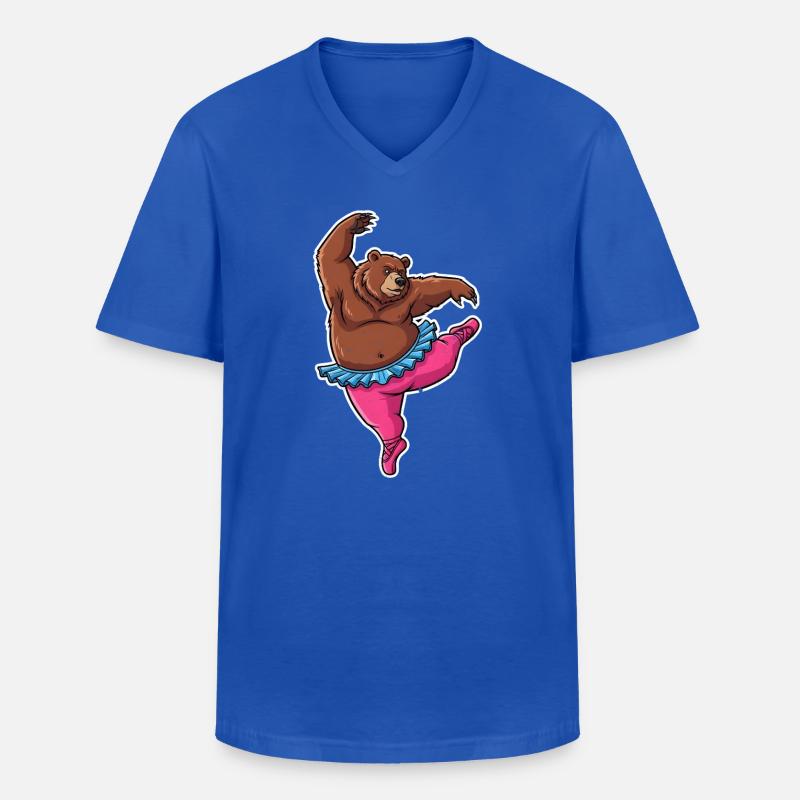 Ballet Bear Comic Gift - Men's V-Neck T-Shirt - royal blue