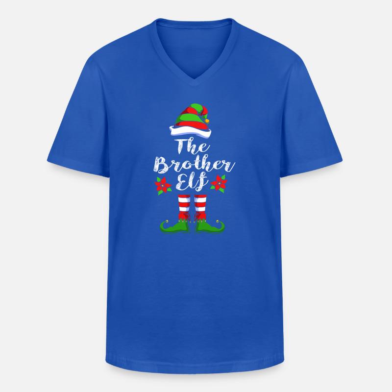 Bruder Elfe Elf Weihnachtsgeschenk - Männer-T-Shirt mit V-Ausschnitt - Royalblau