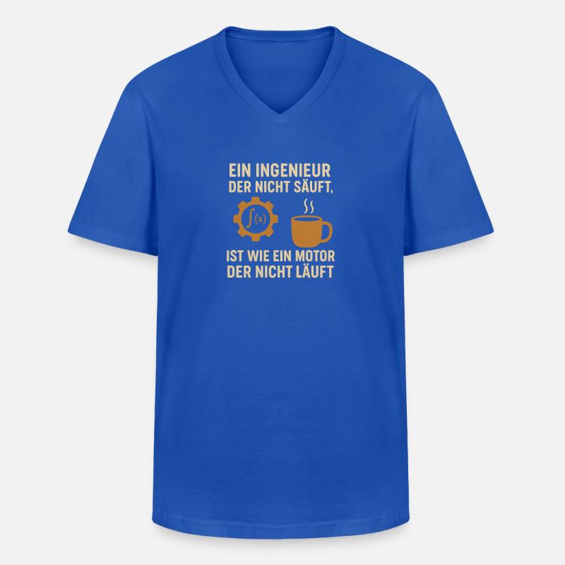 Ingenieur Humor Kaffee Motor - Männer-T-Shirt mit V-Ausschnitt - Royalblau