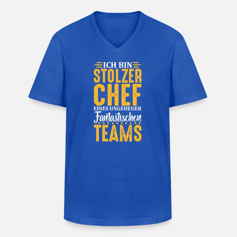 Stolzer Chef Chef Mann Abteilungsleiter Teamchef - Männer-T-Shirt mit V-Ausschnitt - Royalblau
