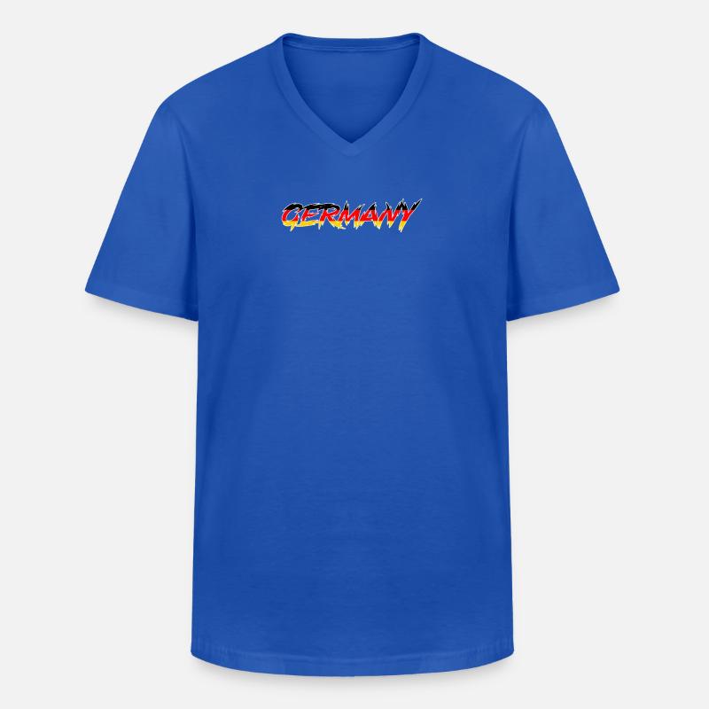 Germany - Männer-T-Shirt mit V-Ausschnitt - Royalblau