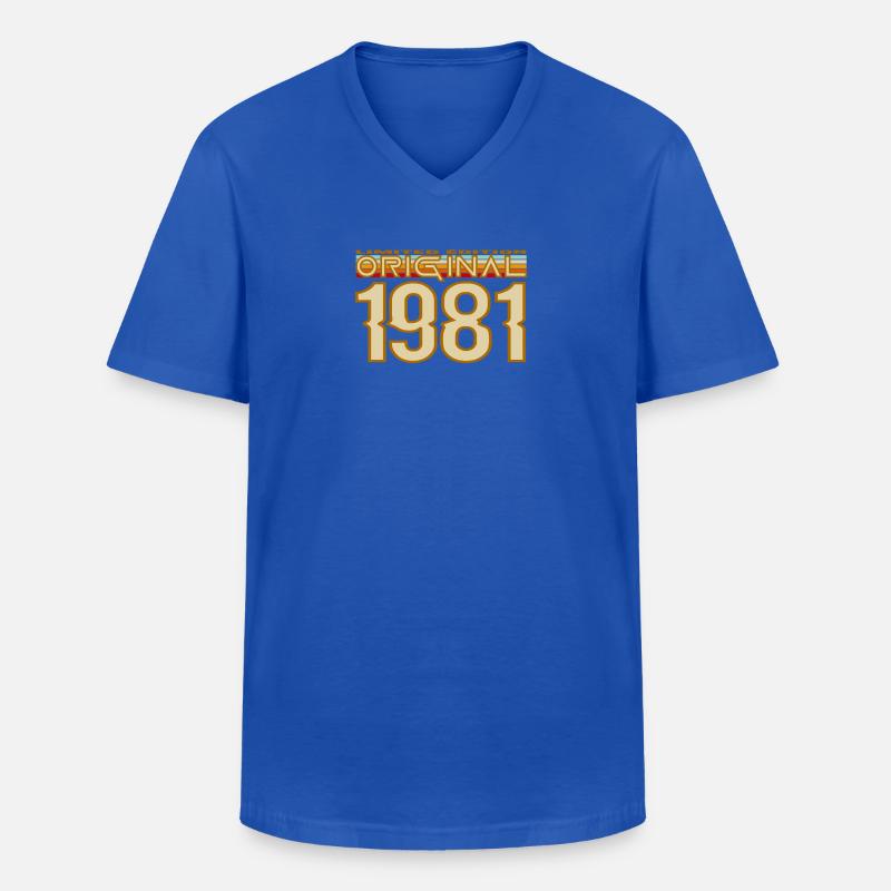 1981 Retro Original - Männer-T-Shirt mit V-Ausschnitt - Royalblau