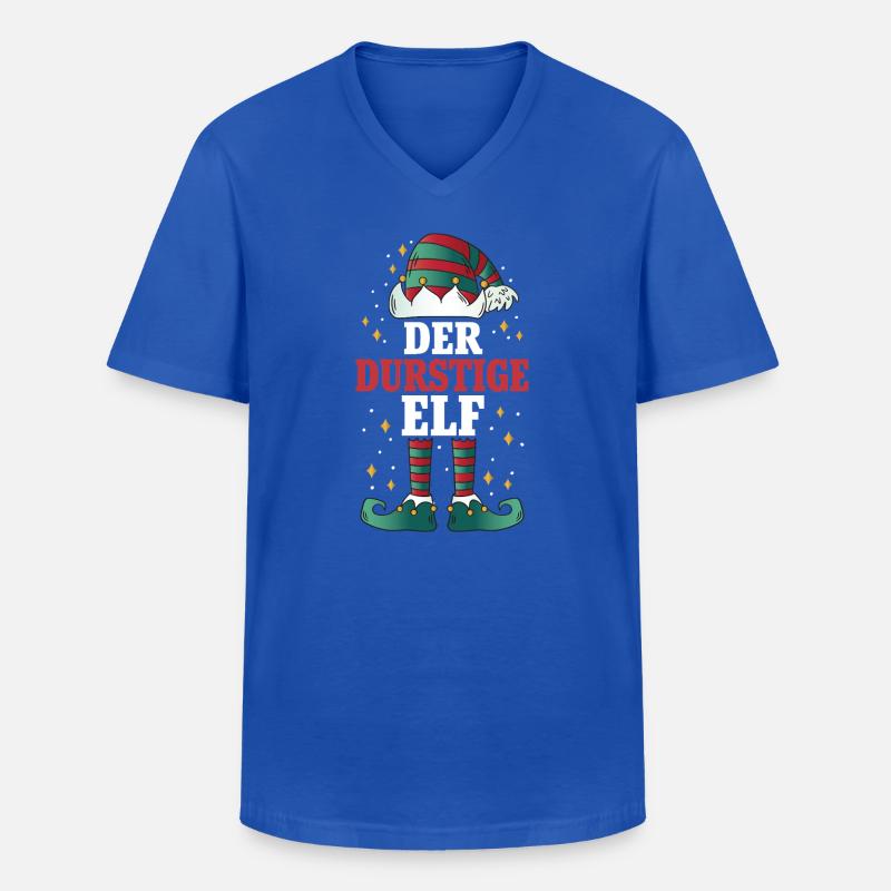 Weihnachten Der Durstige Elf - Männer-T-Shirt mit V-Ausschnitt - Royalblau