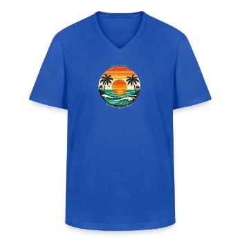 Endless Summer: Sea, Sun & Vibes - Men's V-Neck T-Shirt - royal blue - Front - AI Model Male 178 dark (178cm)