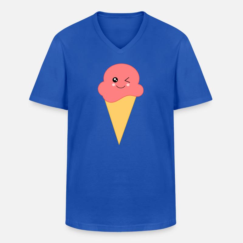 Eis Eiscreme Erdbeereis - Männer-T-Shirt mit V-Ausschnitt - Royalblau