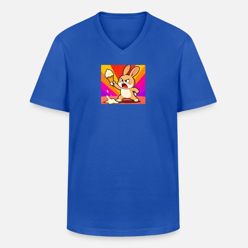 Wütender Hase mit Eiscreme - Männer-T-Shirt mit V-Ausschnitt - Royalblau