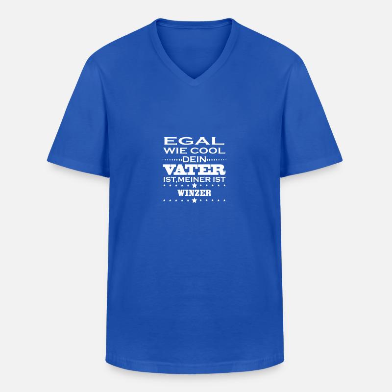 Egal cool vater WINZER - Männer-T-Shirt mit V-Ausschnitt - Royalblau