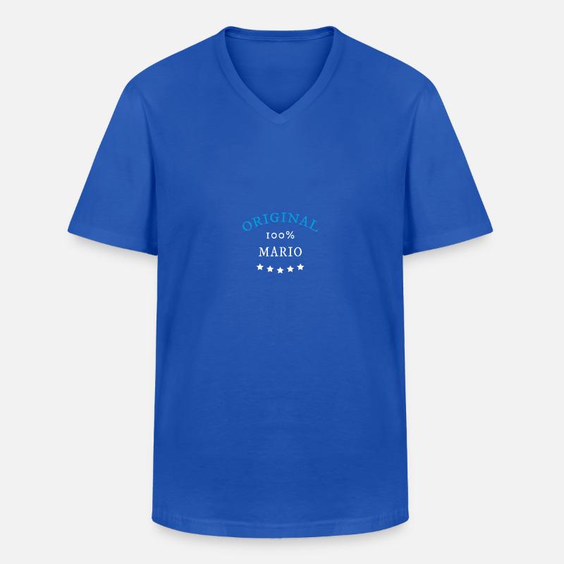 Original 100% Mario, Geschenk, - Männer-T-Shirt mit V-Ausschnitt - Royalblau