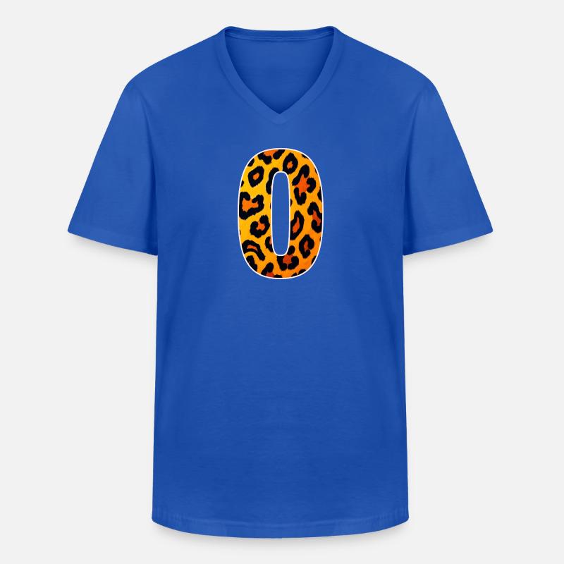 Leopard_Buchstabenmuster_-_O - Männer-T-Shirt mit V-Ausschnitt - Royalblau