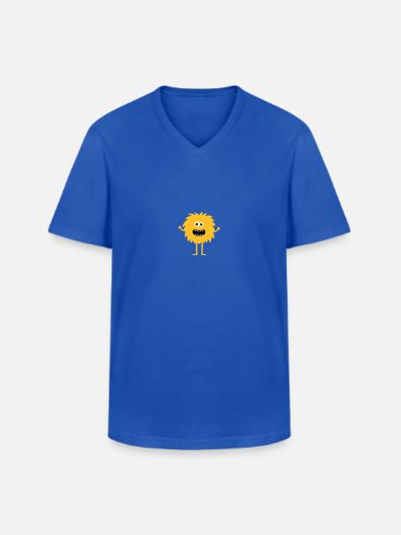 Funny Cute Monster - Men's V-Neck T-Shirt - royal blue