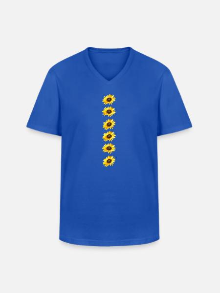 sunflowers row - Men's V-Neck T-Shirt - royal blue
