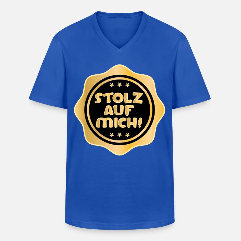 SELBSTWERT STOLZ AUF MICH - Männer-T-Shirt mit V-Ausschnitt - Royalblau