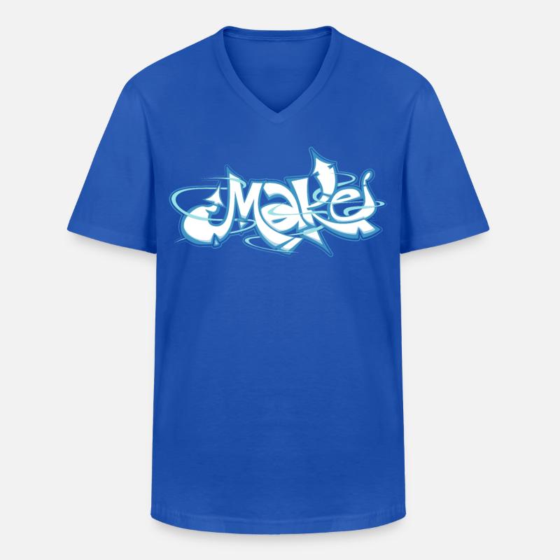 Blaues Wort machen Graffiti - Männer-T-Shirt mit V-Ausschnitt - Royalblau