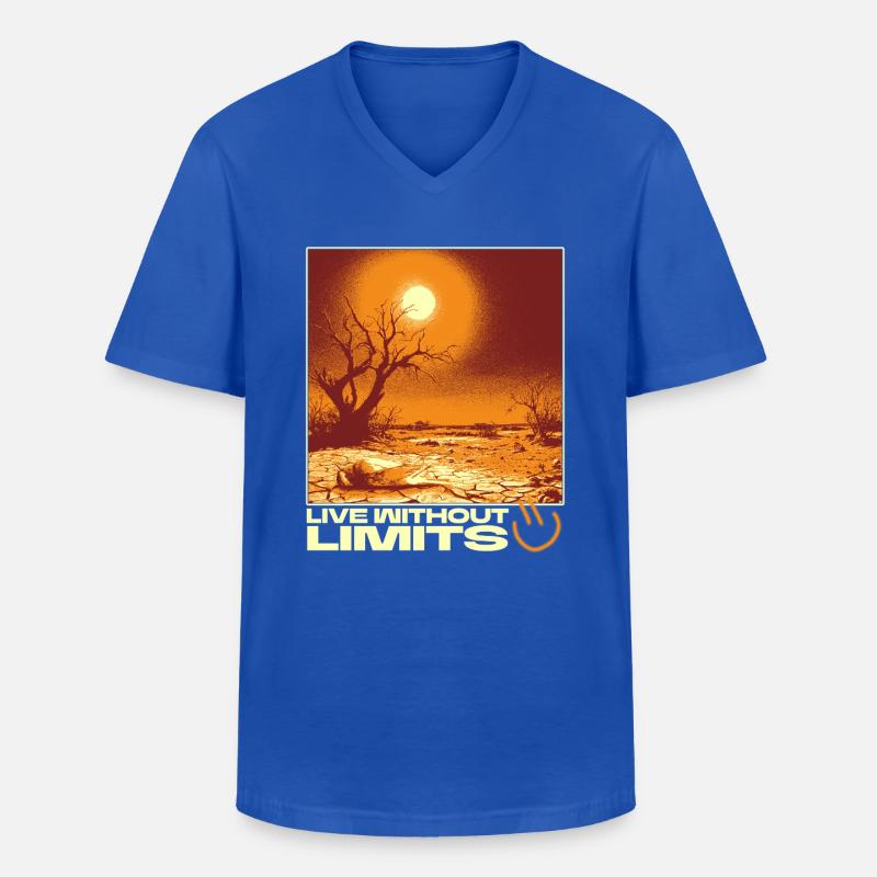 Live Without Limits – Surreal Desert Scene - Männer-T-Shirt mit V-Ausschnitt - Royalblau