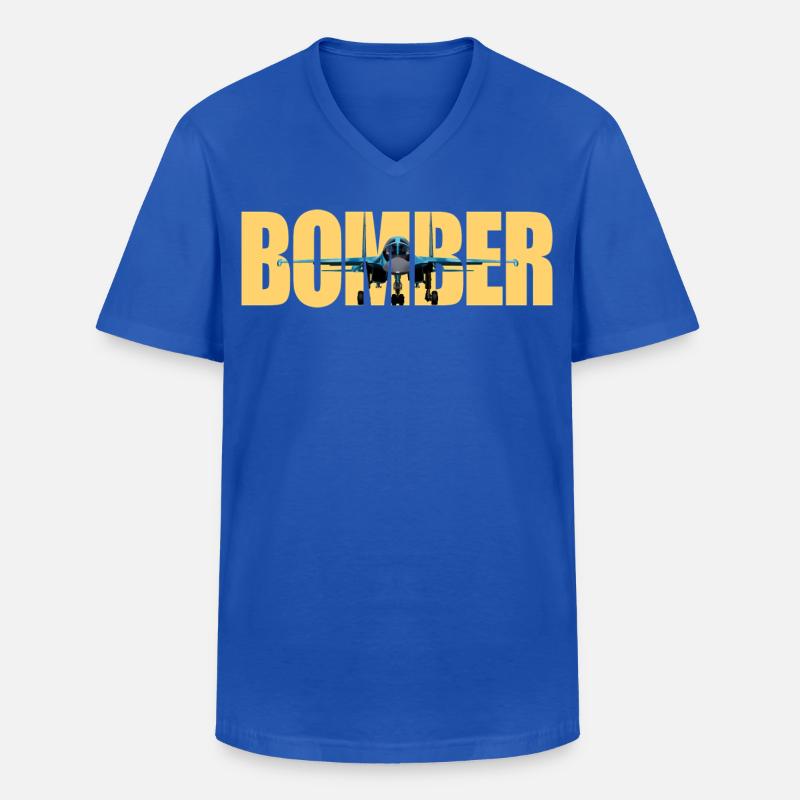 Bomber Su-34 - Männer-T-Shirt mit V-Ausschnitt - Royalblau