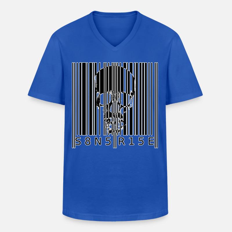 S8N5 R15E Dämonischer Barcode Streetstyle - Männer-T-Shirt mit V-Ausschnitt - Royalblau