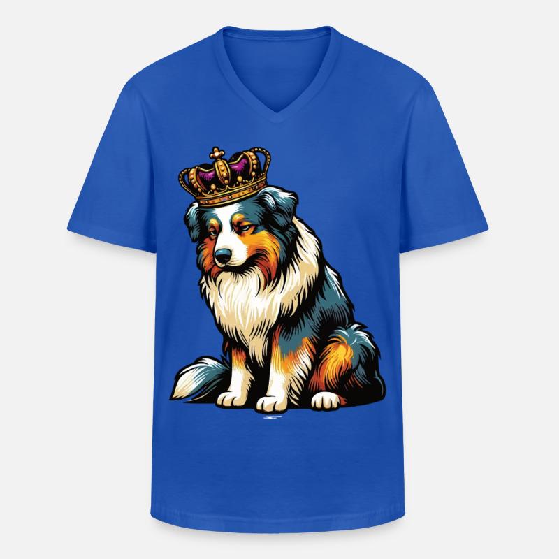 Australian Shepherd Aussie Aussiebesitzer Aussies - Männer-T-Shirt mit V-Ausschnitt - Royalblau