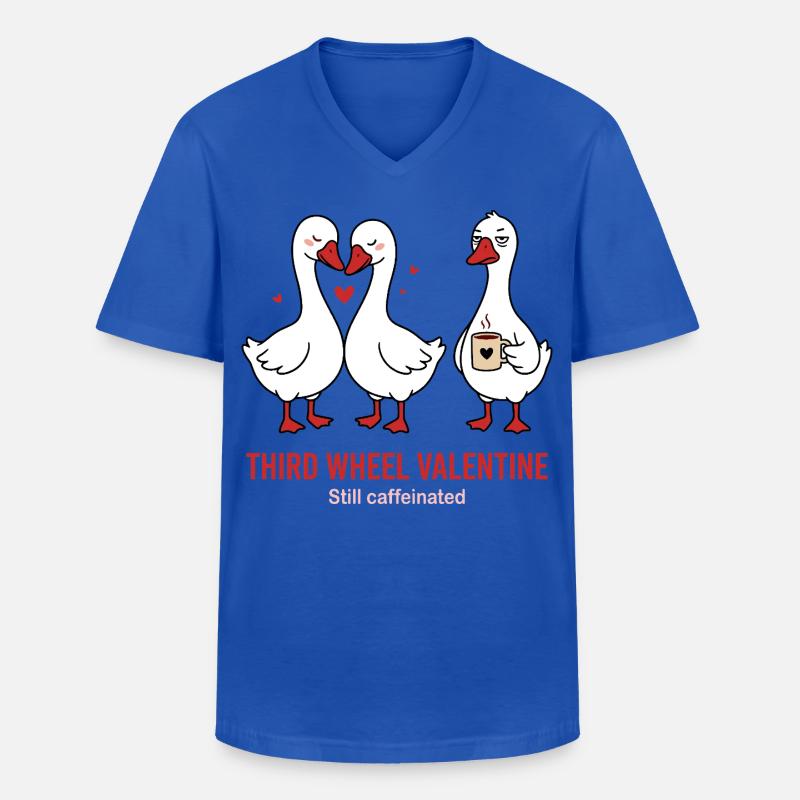Third Wheel Valentine - Single Kaffee Design - Männer-T-Shirt mit V-Ausschnitt - Royalblau