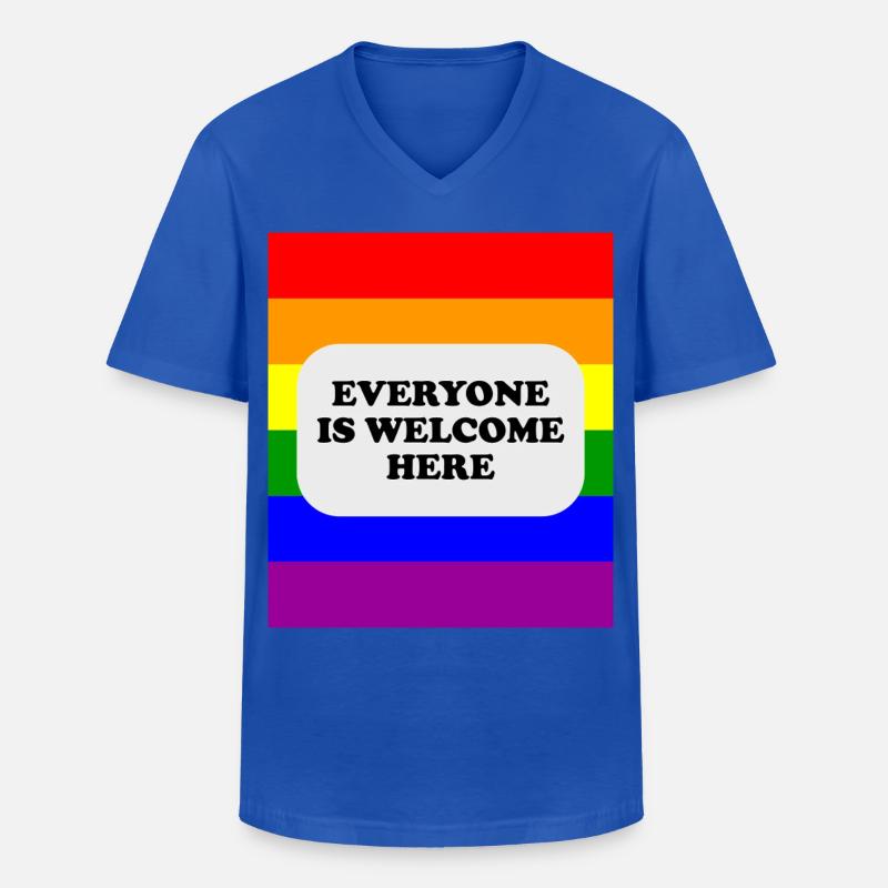 LGBT-Safe-Space-Regenbogenflagge - Männer-T-Shirt mit V-Ausschnitt - Royalblau