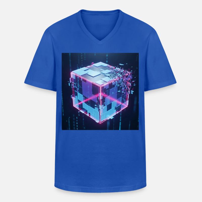 Digitaler Würfel Technologie Digital Cube Tech - Männer-T-Shirt mit V-Ausschnitt - Royalblau