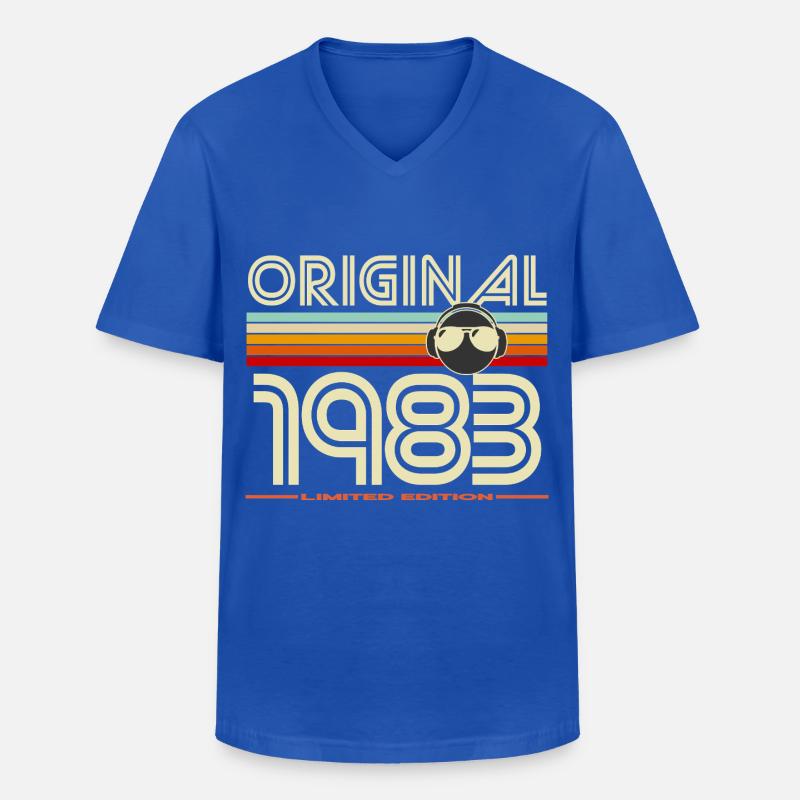Originale Retro-Edition von 1983 - Männer-T-Shirt mit V-Ausschnitt - Royalblau