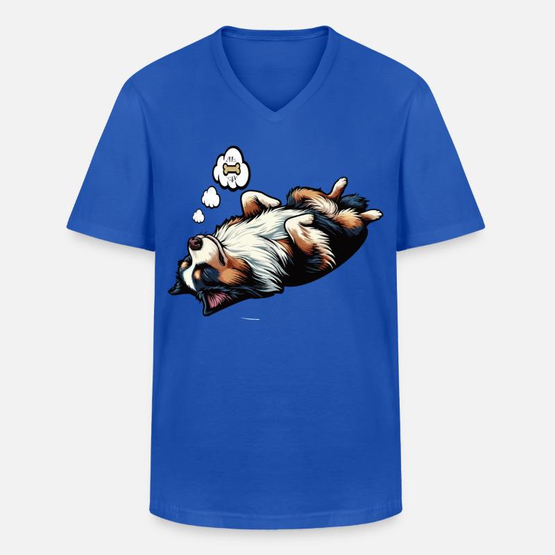 Australian Shepherd Aussie Aussiebesitzer Aussies - Männer-T-Shirt mit V-Ausschnitt - Royalblau