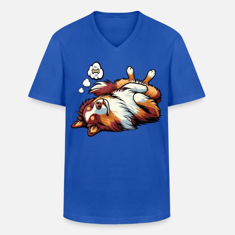 Australian Shepherd Aussie Aussiebesitzer Aussies - Männer-T-Shirt mit V-Ausschnitt - Royalblau