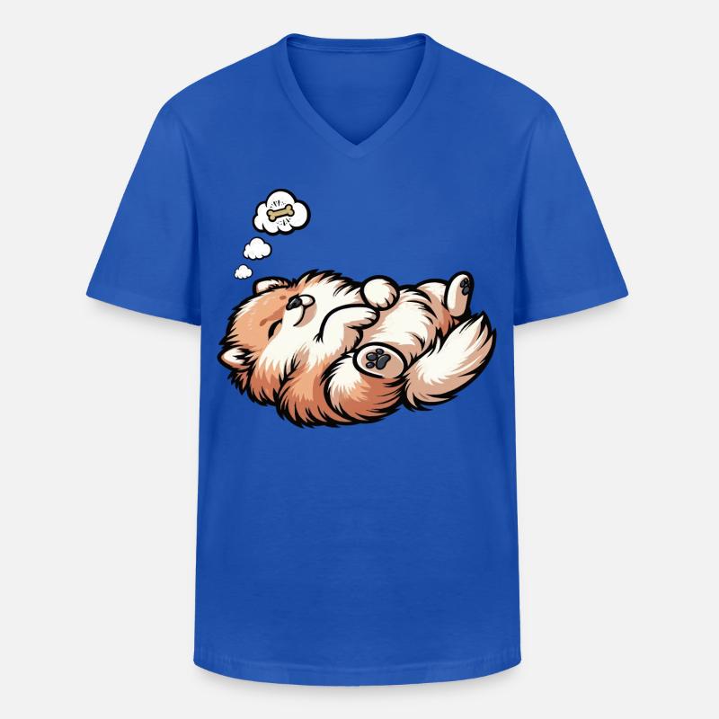 Zwergspitz Zwergspitze Spitzhund Zwergspitzhalter - Männer-T-Shirt mit V-Ausschnitt - Royalblau