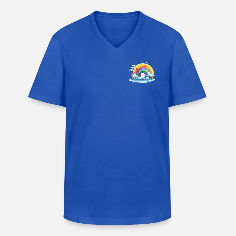 Regenbogen mit Wolken - Männer-T-Shirt mit V-Ausschnitt - Royalblau
