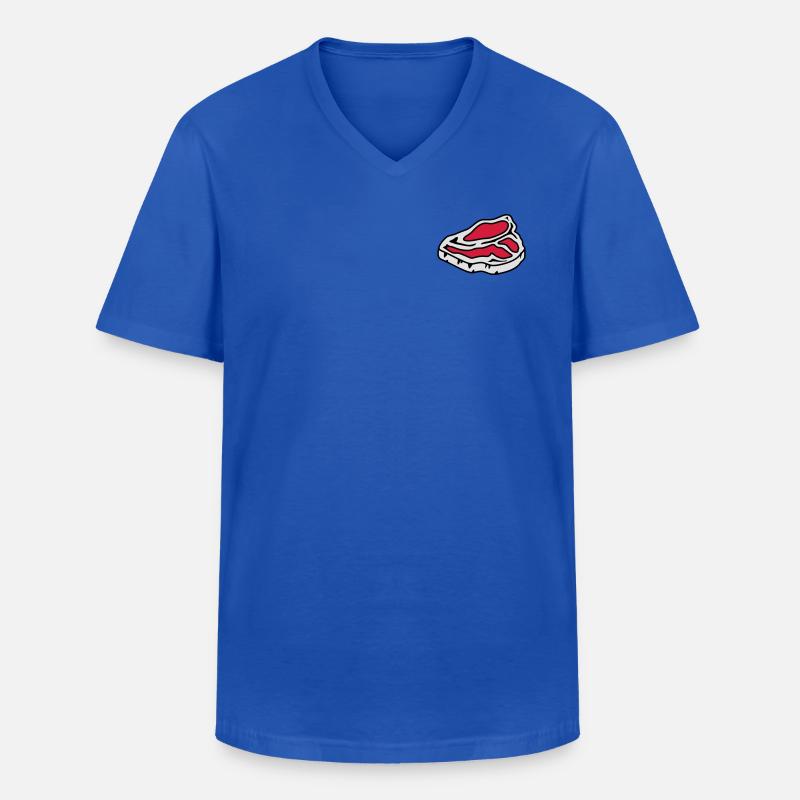 Ein rohes Steak - Männer-T-Shirt mit V-Ausschnitt - Royalblau