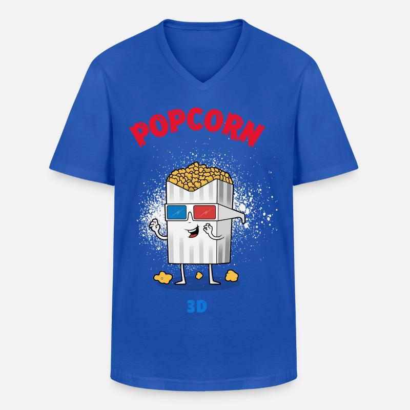 pop corn - Men's V-Neck T-Shirt - royal blue