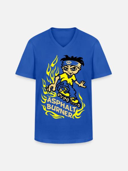 Asphalt burner - Men's V-Neck T-Shirt - royal blue
