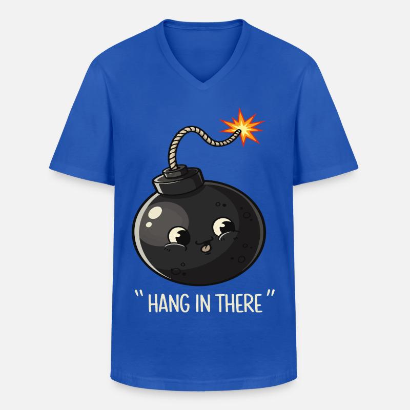 Kawaii Explodierende Bombe Comic Design - Männer-T-Shirt mit V-Ausschnitt - Royalblau