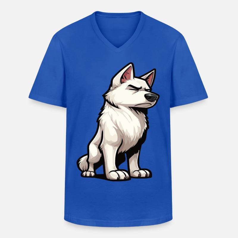 Weißer Schäferhund Schäferhund Schäferhunde - Männer-T-Shirt mit V-Ausschnitt - Royalblau