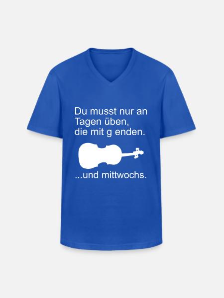 Geige üben - Männer-T-Shirt mit V-Ausschnitt - Royalblau