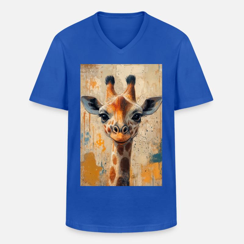 Illustration einer Giraffe - Männer-T-Shirt mit V-Ausschnitt - Royalblau