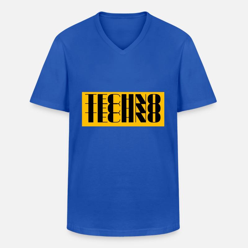 techno techno techno yellow - Men's V-Neck T-Shirt - royal blue