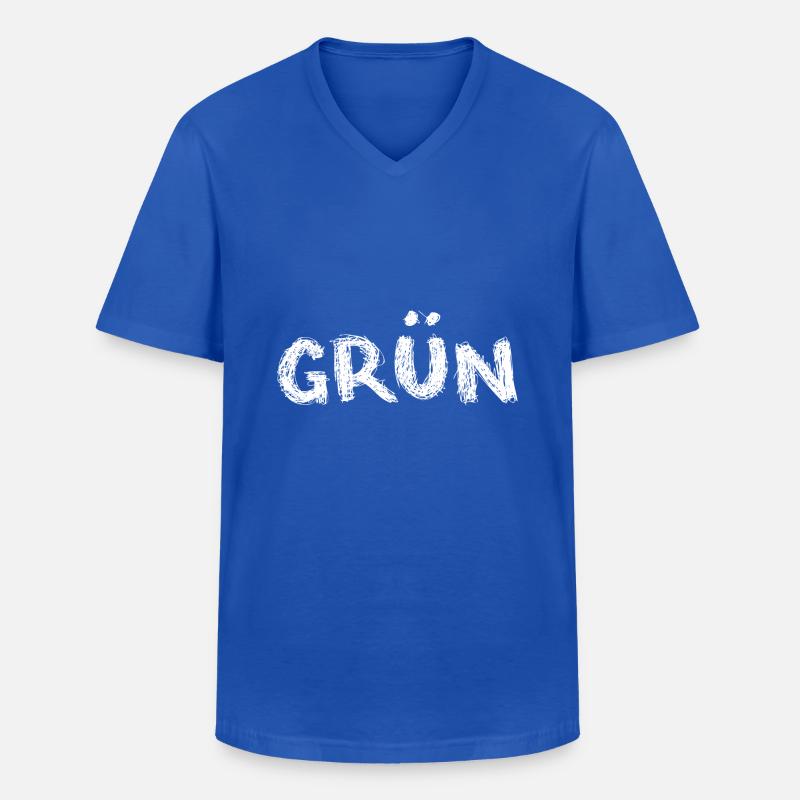 grün oder ? - Männer-T-Shirt mit V-Ausschnitt - Royalblau