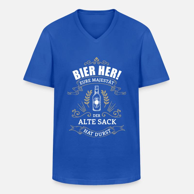 Bier her - Der ALTE SACK hat Durst - Männer-T-Shirt mit V-Ausschnitt - Royalblau