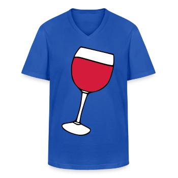 Rotwein im Glas - Männer-T-Shirt mit V-Ausschnitt - Royalblau - Vorne - AI Model Male 178 dark (178cm)
