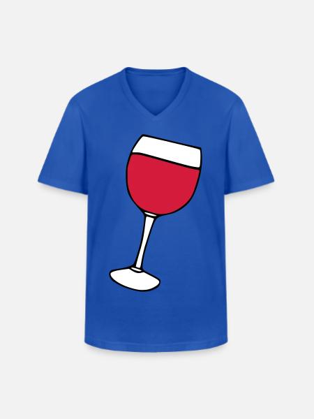 Rotwein im Glas - Männer-T-Shirt mit V-Ausschnitt - Royalblau