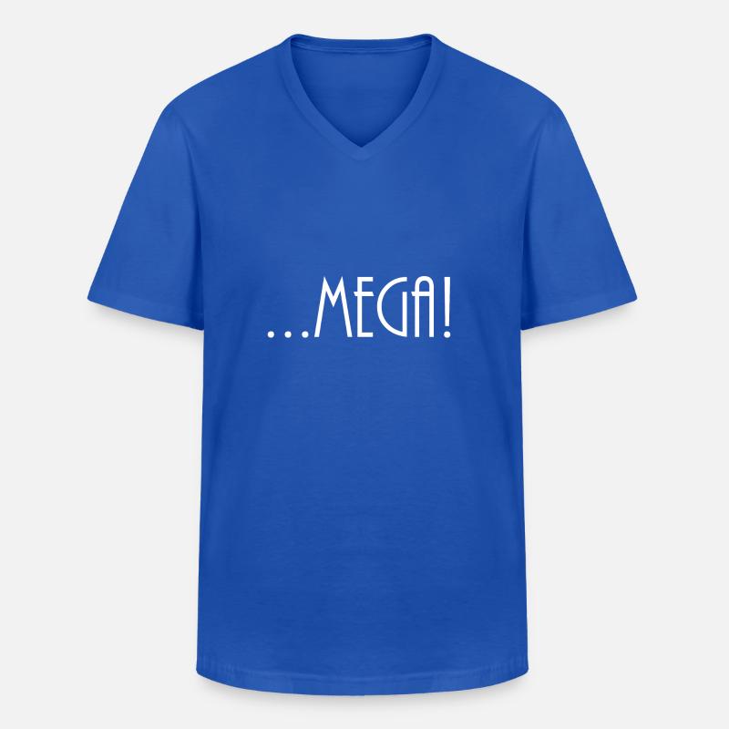 Mega - Männer-T-Shirt mit V-Ausschnitt - Royalblau