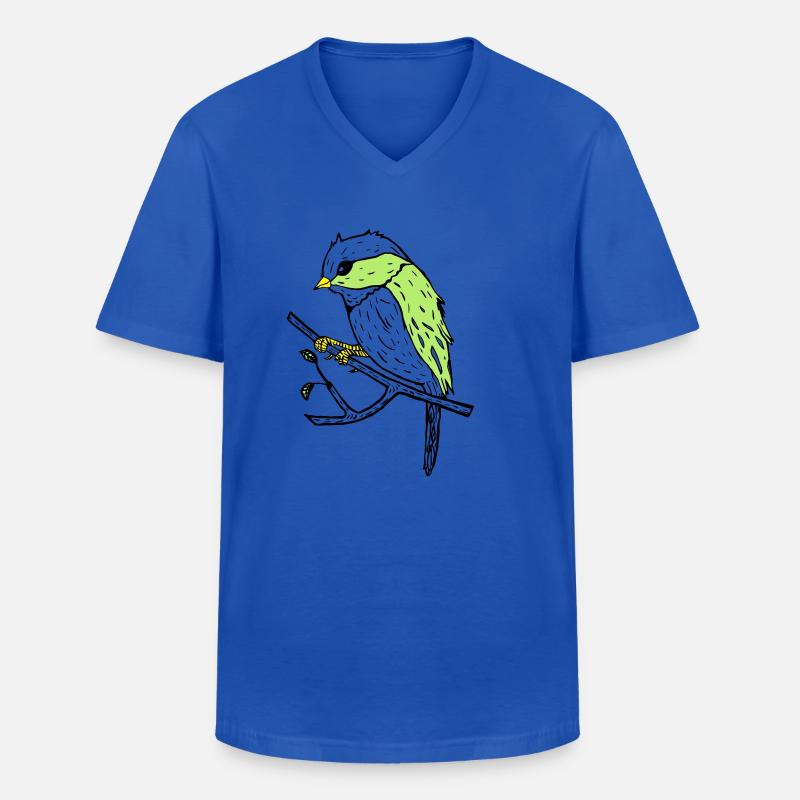 Vogel Illustration Niedlich - Männer-T-Shirt mit V-Ausschnitt - Royalblau