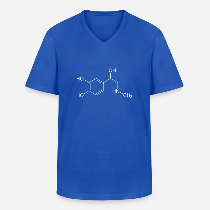 Adrenalin Strukturformel - Männer-T-Shirt mit V-Ausschnitt - Royalblau