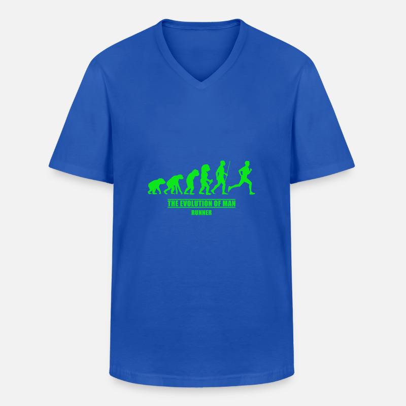 Läufer Evolution Läufer - Männer-T-Shirt mit V-Ausschnitt - Royalblau