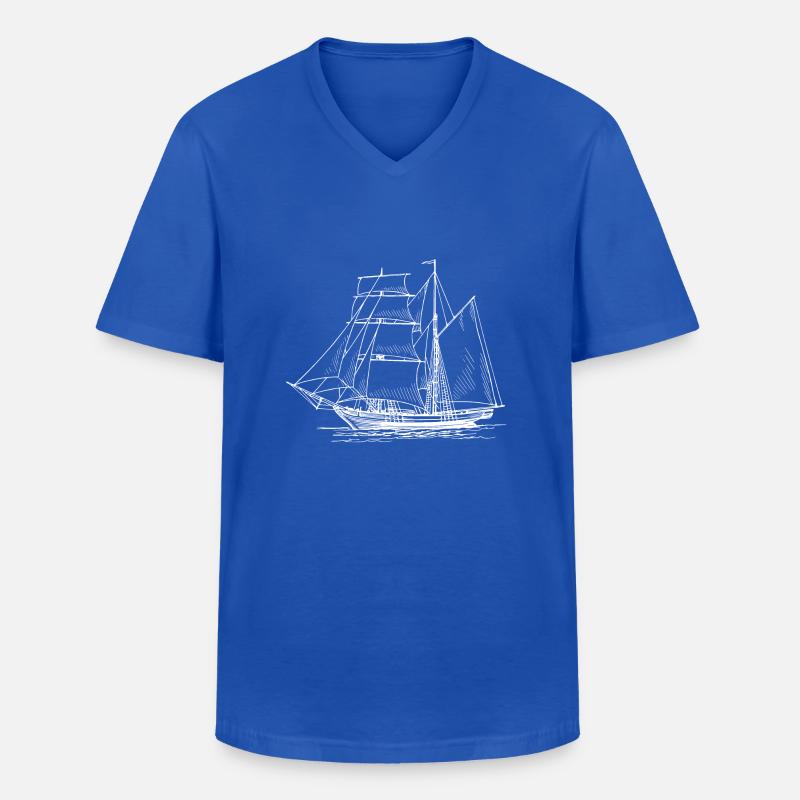 Segelschiff - Männer-T-Shirt mit V-Ausschnitt - Royalblau