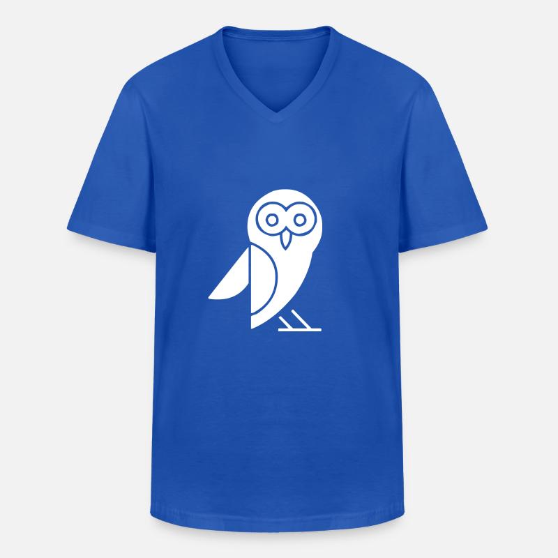 Eule - Männer-T-Shirt mit V-Ausschnitt - Royalblau