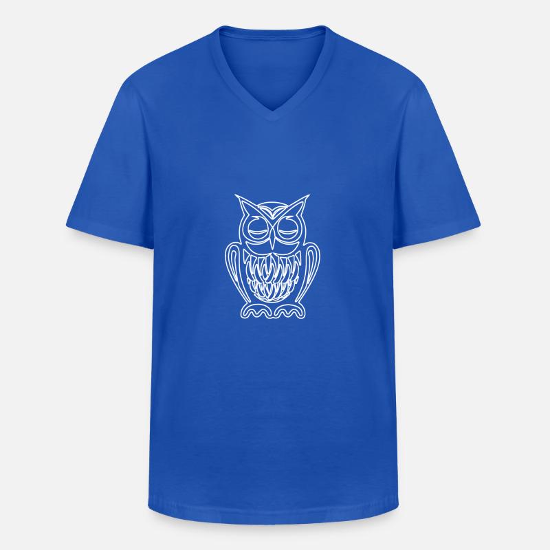 Chiller Eule - Männer-T-Shirt mit V-Ausschnitt - Royalblau